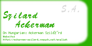 szilard ackerman business card